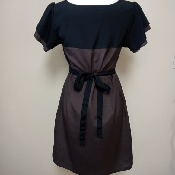 Mossimo Brown Black Tie Back Fit & Flare Dress - Picture 6 of 11